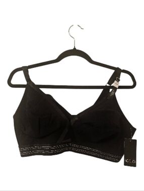 Black and Silver Penningtons ti Voglio Women's CrossCross Wireless Cotton Bra